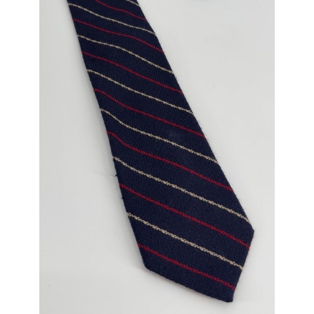J.Crew Wool Silk Stripe Tie in Atlantic Navy | One Size - Picture 3 of 6